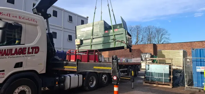 Machinery being delivered to a client site